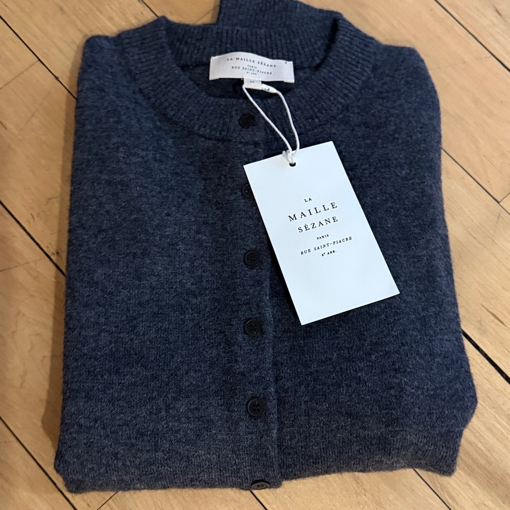 NWT Sezane Lisa Cardigan Charcoal Grey S - Picture 8 of 14